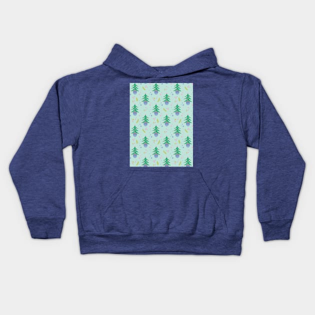 Christmas tree pattern Kids Hoodie by DanielK